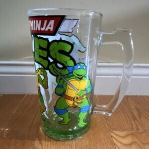 Teenage Mutant Ninja Turtles Glass Beer Mug 32oz Leonardo Michelangelo 2011 TMNT